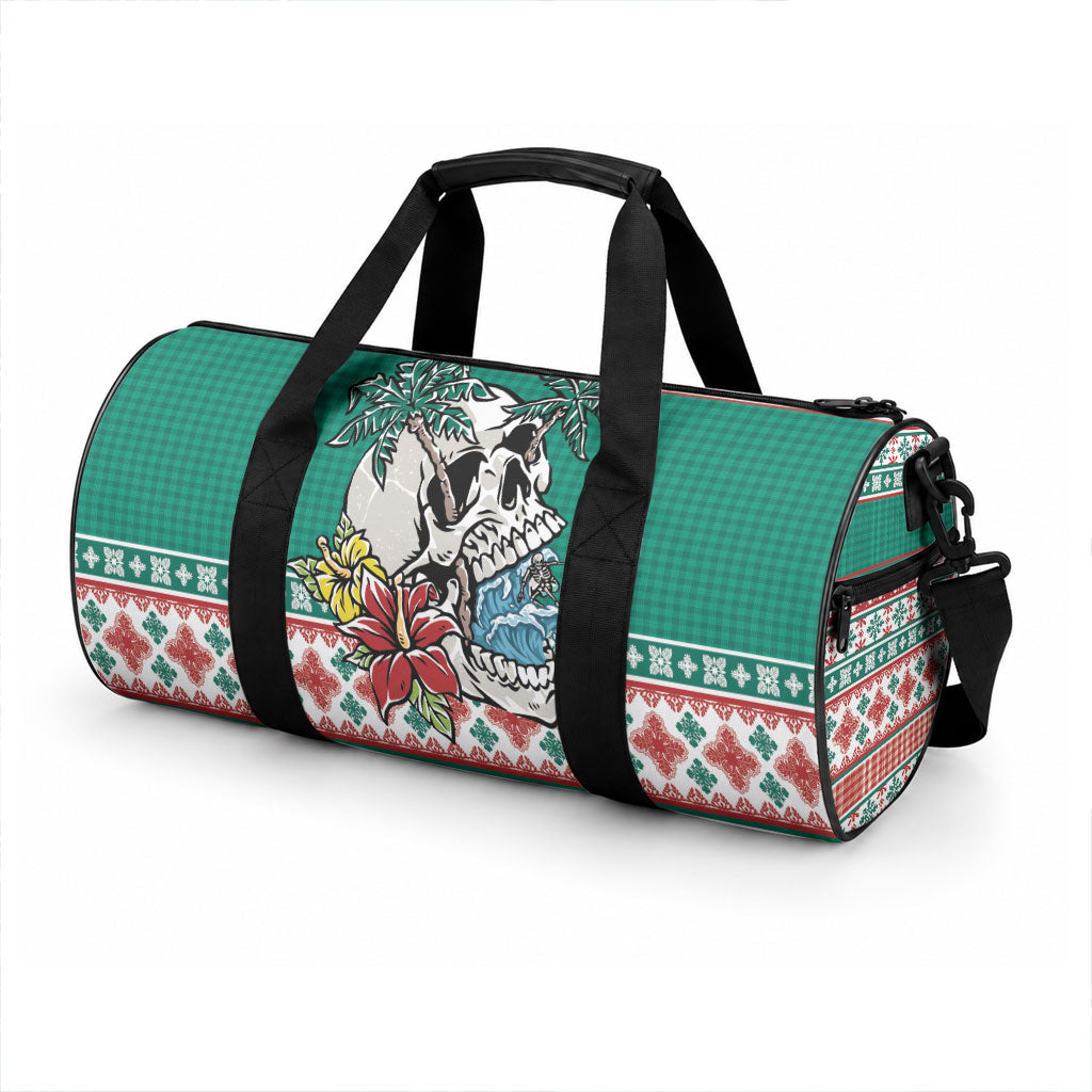 Hawaiian Skull Surfs Duffle Bag Mele Kalikimaka Palaka Quilt Pattern LT9 - Polynesian Pride