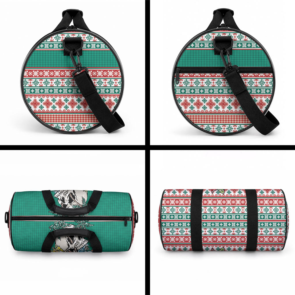 Hawaiian Skull Surfs Duffle Bag Mele Kalikimaka Palaka Quilt Pattern LT9 - Polynesian Pride