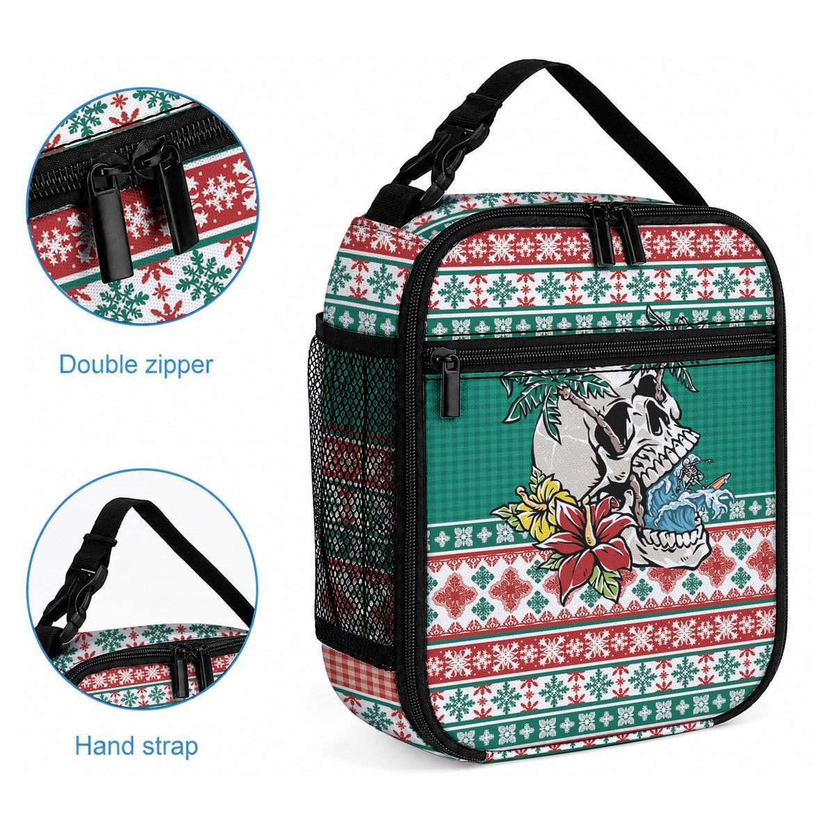 Hawaiian Skull Surfs Lunch Bag Mele Kalikimaka Palaka Quilt Pattern LT9 - Polynesian Pride