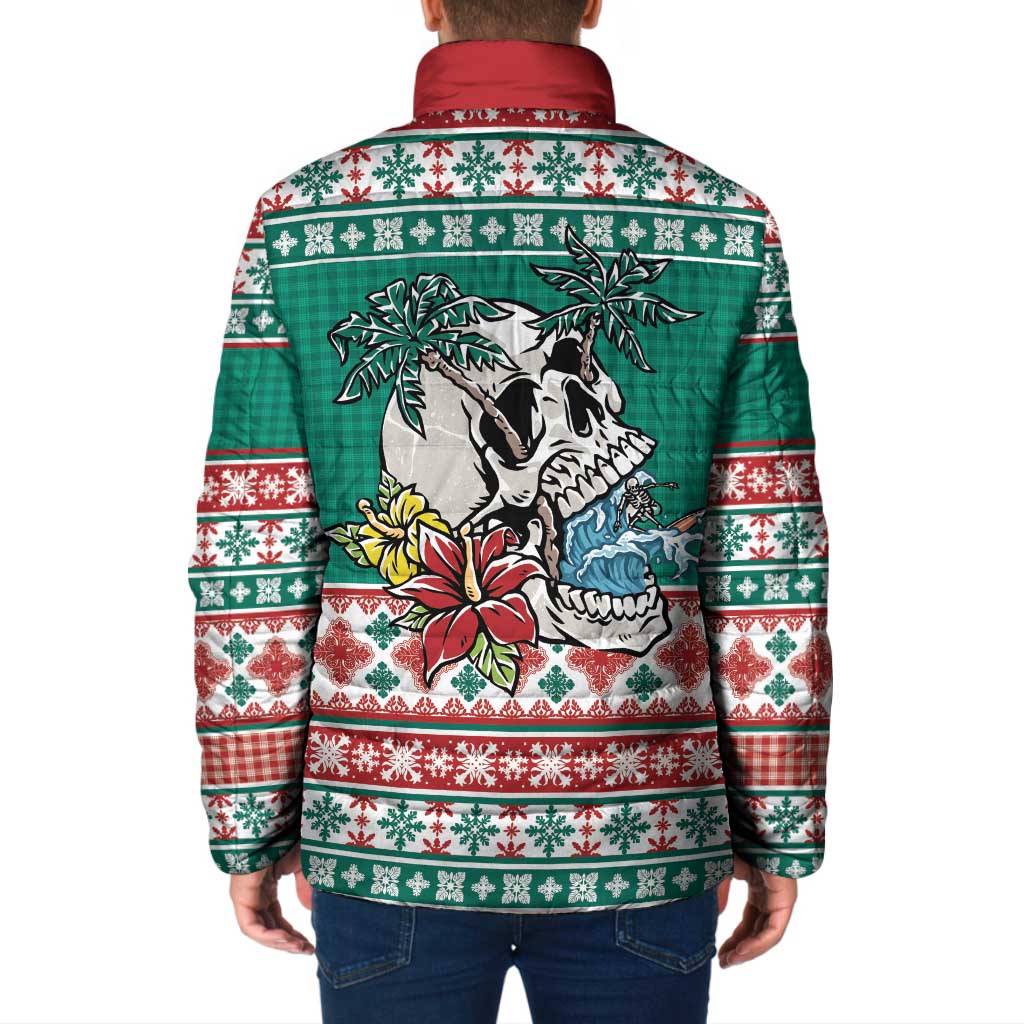 Hawaiian Skull Surfs Padded Jacket Mele Kalikimaka Palaka Quilt Pattern LT9 - Polynesian Pride
