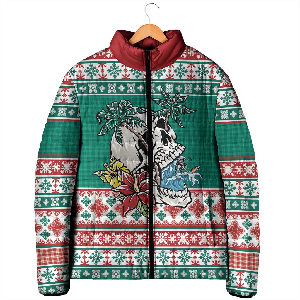 Hawaiian Skull Surfs Padded Jacket Mele Kalikimaka Palaka Quilt Pattern LT9 - Polynesian Pride
