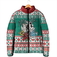 Hawaiian Skull Surfs Padded Jacket Mele Kalikimaka Palaka Quilt Pattern LT9 - Polynesian Pride