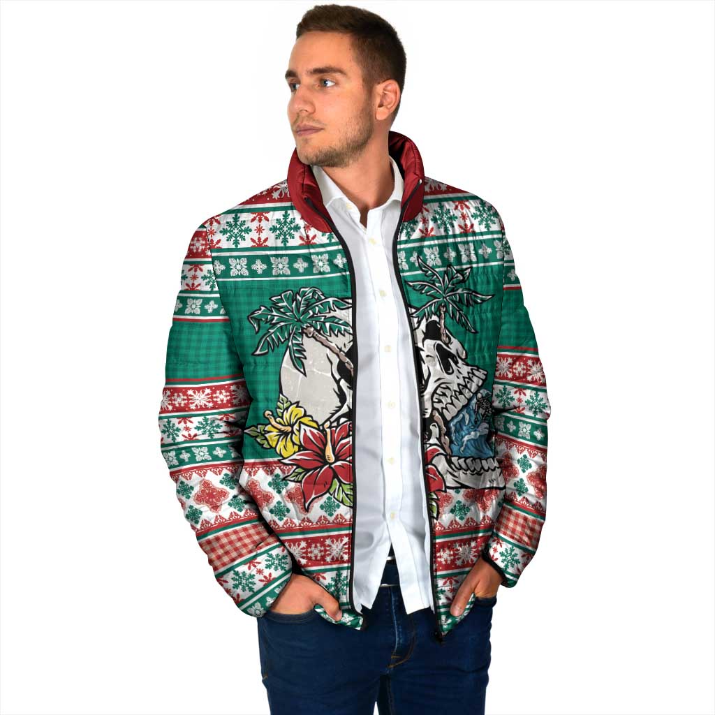 Hawaiian Skull Surfs Padded Jacket Mele Kalikimaka Palaka Quilt Pattern LT9 - Polynesian Pride