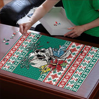 Hawaiian Skull Surfs Puzzle Mele Kalikimaka Palaka Quilt Pattern LT9 - Polynesian Pride
