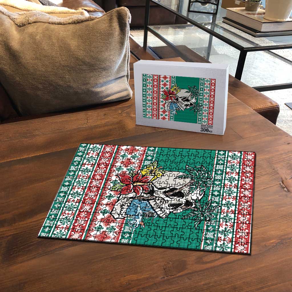 Hawaiian Skull Surfs Puzzle Mele Kalikimaka Palaka Quilt Pattern LT9 - Polynesian Pride