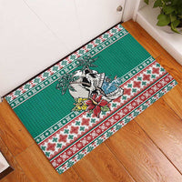 Hawaiian Skull Surfs Rubber Doormat Mele Kalikimaka Palaka Quilt Pattern LT9 - Polynesian Pride