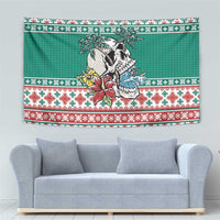 Hawaiian Skull Surfs Tapestry Mele Kalikimaka Palaka Quilt Pattern LT9 - Polynesian Pride