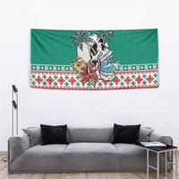 Hawaiian Skull Surfs Tapestry Mele Kalikimaka Palaka Quilt Pattern LT9 - Polynesian Pride