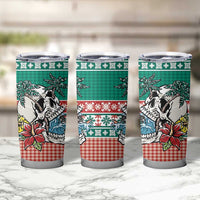 Hawaiian Skull Surfs Tumbler Cup Mele Kalikimaka Palaka Quilt Pattern LT9 - Polynesian Pride