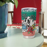 Hawaiian Skull Surfs Tumbler Cup Mele Kalikimaka Palaka Quilt Pattern LT9 - Polynesian Pride