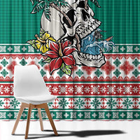 Hawaiian Skull Surfs Window Curtain Mele Kalikimaka Palaka Quilt Pattern LT9 - Polynesian Pride
