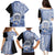 Aloha Vintage Hawaii Tribal Family Matching Puletasi Dress and Hawaiian Shirt Blue Style LT9 - Polynesian Pride