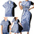 Aloha Vintage Hawaii Tribal Family Matching Short Sleeve Bodycon Dress and Hawaiian Shirt Blue Style LT9 - Polynesian Pride