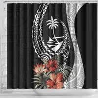 Hafa Adai Guam Shower Curtain Tropical Flowers with Polynesian Pattern LT9 - Polynesian Pride