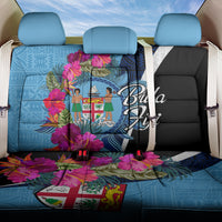 Bula Fiji Vintage Fijian Masi Pattern Back Car Seat Cover Blue Unique LT9 One Size Blue - Polynesian Pride