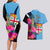 Bula Fiji Vintage Fijian Masi Pattern Couples Matching Long Sleeve Bodycon Dress and Hawaiian Shirt Blue Unique LT9 - Polynesian Pride