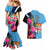 Bula Fiji Vintage Fijian Masi Pattern Couples Matching Mermaid Dress and Hawaiian Shirt Blue Unique LT9 - Polynesian Pride