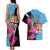 Bula Fiji Vintage Fijian Masi Pattern Couples Matching Tank Maxi Dress and Hawaiian Shirt Blue Unique LT9 - Polynesian Pride