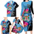 Bula Fiji Vintage Fijian Masi Pattern Family Matching Long Sleeve Bodycon Dress and Hawaiian Shirt Blue Unique LT9 - Polynesian Pride