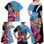 Bula Fiji Vintage Fijian Masi Pattern Family Matching Off Shoulder Maxi Dress and Hawaiian Shirt Blue Unique LT9 - Polynesian Pride