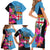 Bula Fiji Vintage Fijian Masi Pattern Family Matching Short Sleeve Bodycon Dress and Hawaiian Shirt Blue Unique LT9 - Polynesian Pride