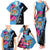 Bula Fiji Vintage Fijian Masi Pattern Family Matching Tank Maxi Dress and Hawaiian Shirt Blue Unique LT9 - Polynesian Pride