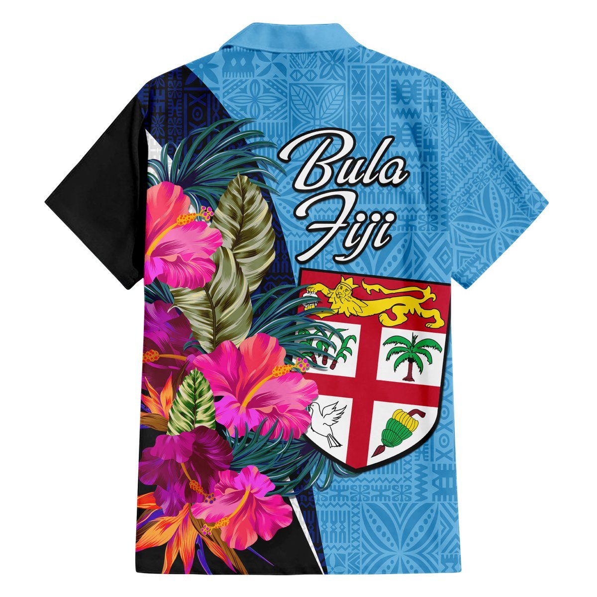 Bula Fiji Vintage Fijian Masi Pattern Hawaiian Shirt Blue Unique LT9 - Polynesian Pride