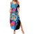 Bula Fiji Vintage Fijian Masi Pattern Summer Maxi Dress Blue Unique LT9 Women Blue - Polynesian Pride