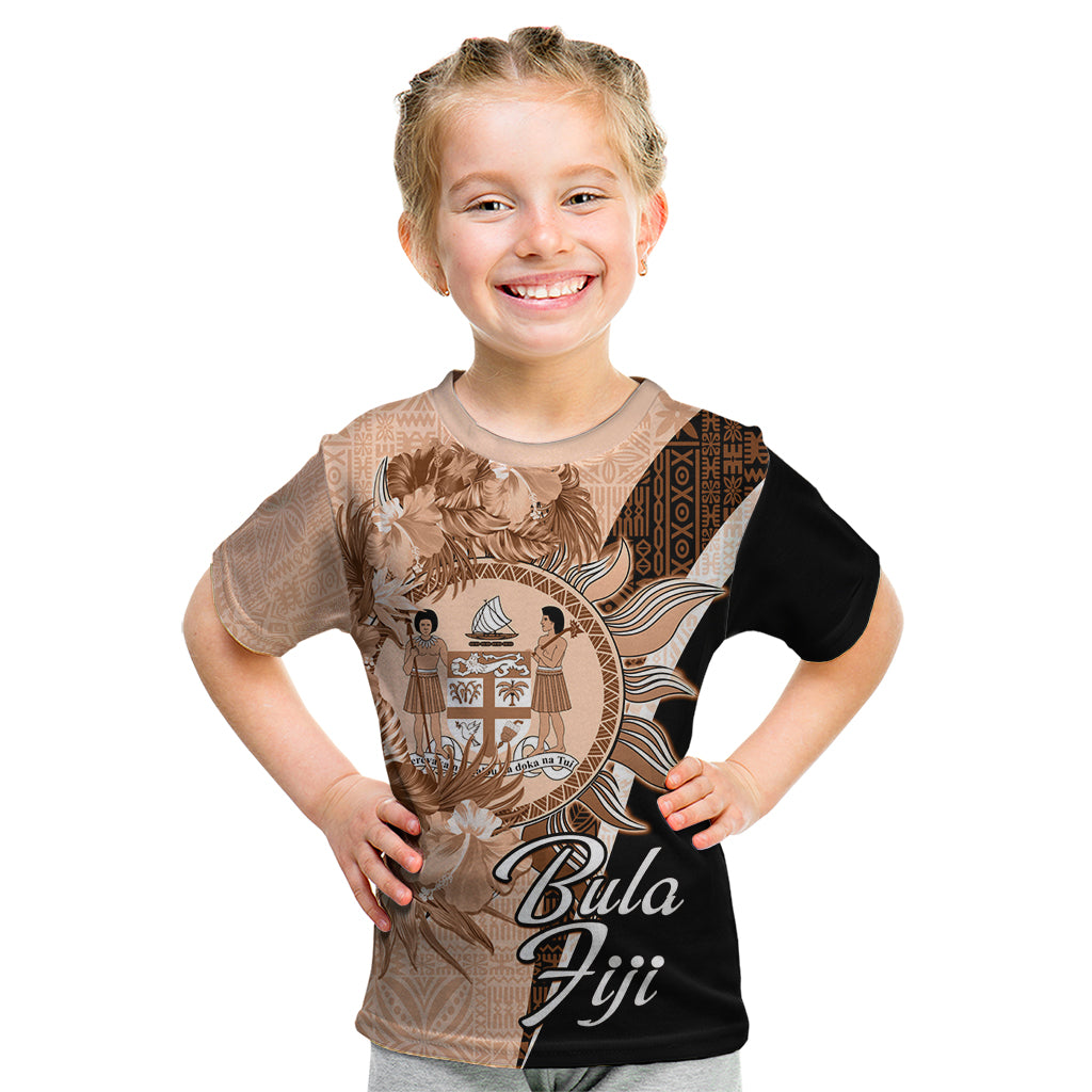 Bula Fiji Vintage Fijian Masi Pattern Kid T Shirt Peach Fuzz Unique LT9 Peach Fuzz - Polynesian Pride