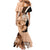 Bula Fiji Vintage Fijian Masi Pattern Mermaid Dress Peach Fuzz Unique LT9 - Polynesian Pride