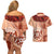 Vintage Tonga Kahoa Heilala Flower Couples Matching Off Shoulder Short Dress and Hawaiian Shirt LT9 - Polynesian Pride