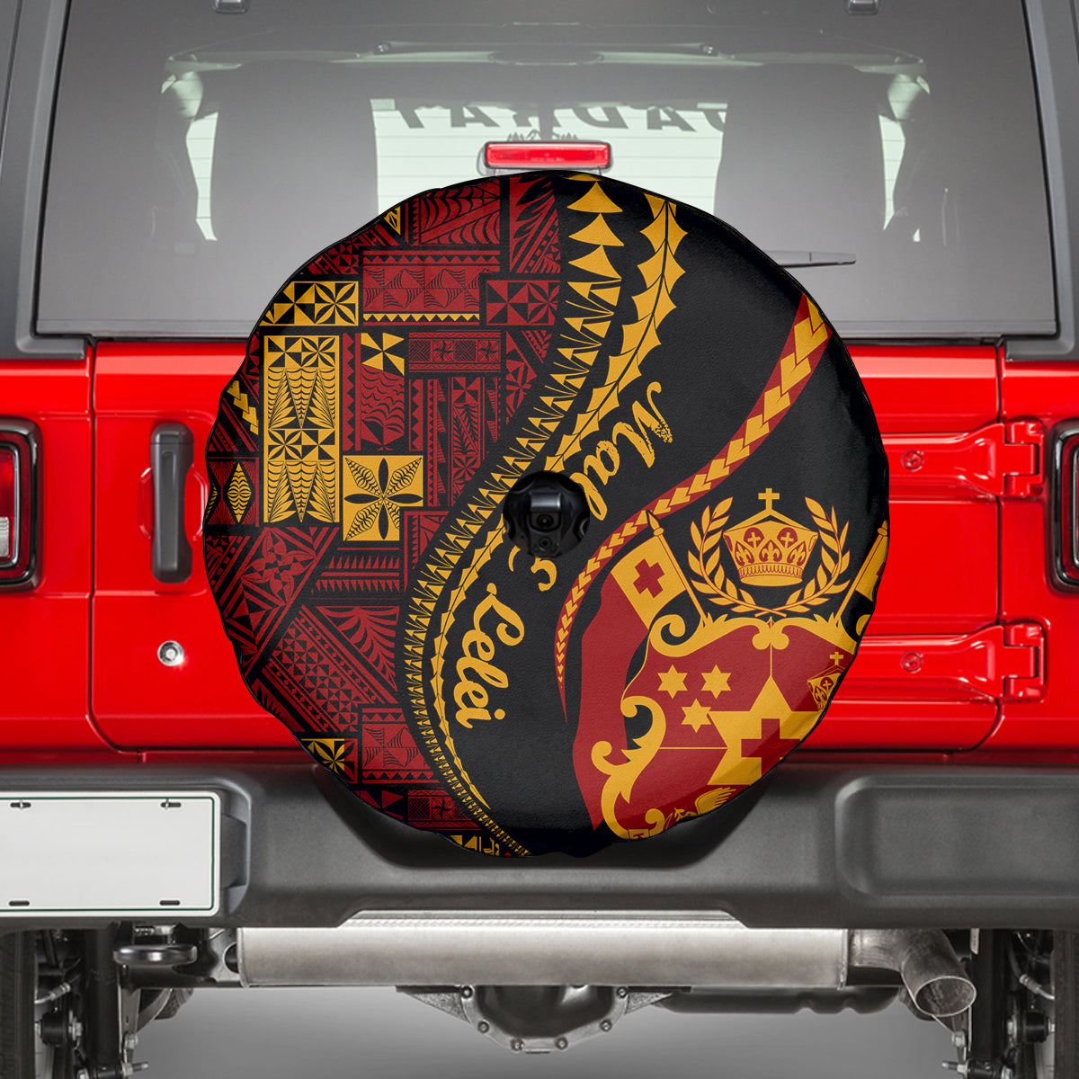 Vintage Tonga Malo E Lelei Ngatu Pattern Spare Tire Cover LT9 - Polynesian Pride