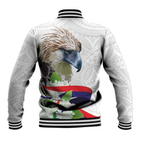Philippines Eagle and Sampaguita Flowers Baseball Jacket Polynesian Pattern LT9 - Polynesian Pride