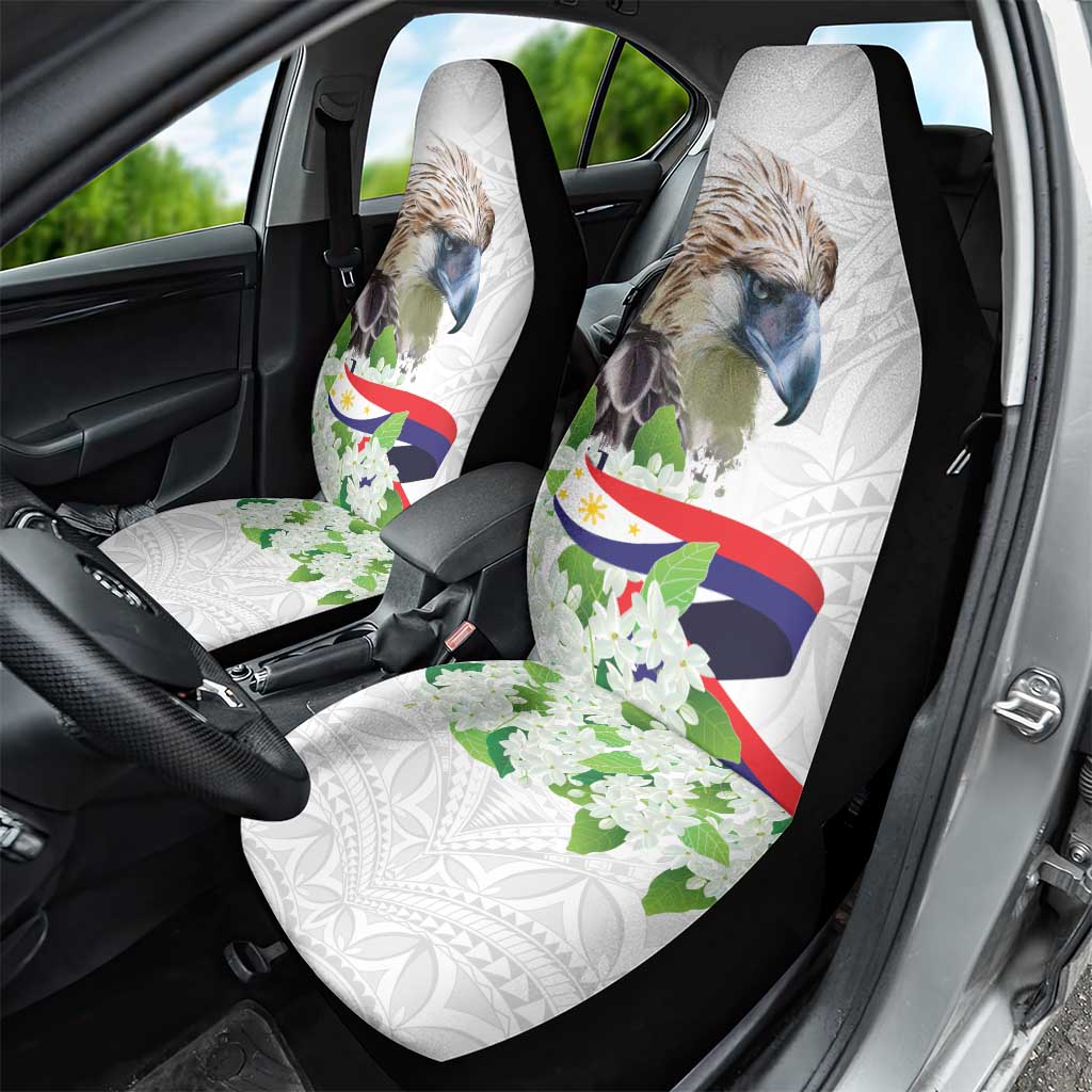 Philippines Eagle and Sampaguita Flowers Car Seat Cover Polynesian Pattern LT9 - Polynesian Pride