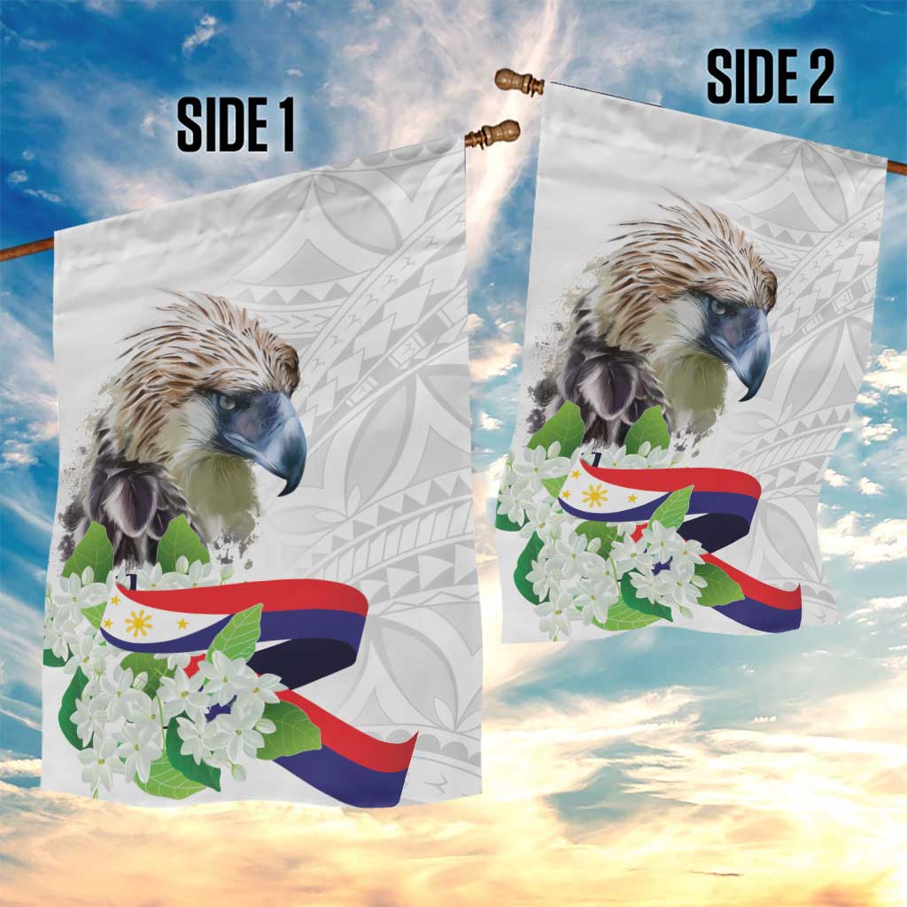 Philippines Eagle and Sampaguita Flowers Garden Flag Polynesian Pattern LT9 - Polynesian Pride