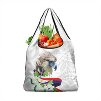 Philippines Eagle and Sampaguita Flowers Grocery Bag Polynesian Pattern LT9 1-pack One Size White - Polynesian Pride