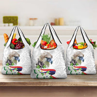 Philippines Eagle and Sampaguita Flowers Grocery Bag Polynesian Pattern LT9 3-pack One Size White - Polynesian Pride