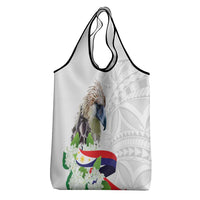 Philippines Eagle and Sampaguita Flowers Grocery Bag Polynesian Pattern LT9 - Polynesian Pride