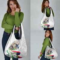 Philippines Eagle and Sampaguita Flowers Grocery Bag Polynesian Pattern LT9 - Polynesian Pride