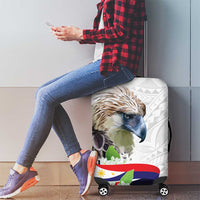 Philippines Eagle and Sampaguita Flowers Luggage Cover Polynesian Pattern LT9 - Polynesian Pride