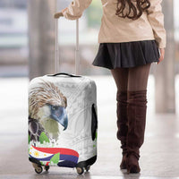 Philippines Eagle and Sampaguita Flowers Luggage Cover Polynesian Pattern LT9 - Polynesian Pride
