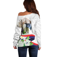 Philippines Eagle and Sampaguita Flowers Off Shoulder Sweater Polynesian Pattern LT9 - Polynesian Pride
