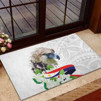 Philippines Eagle and Sampaguita Flowers Rubber Doormat Polynesian Pattern LT9 - Polynesian Pride