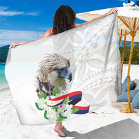 Philippines Eagle and Sampaguita Flowers Sarong Polynesian Pattern LT9 One Size 44 x 66 inches White - Polynesian Pride