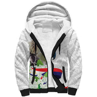 Philippines Eagle and Sampaguita Flowers Sherpa Hoodie Polynesian Pattern LT9 Unisex White - Polynesian Pride