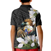 Philippines Eagle with Coat Of Arm Kid Polo Shirt Simple Sampaguita Jasmine LT9 - Polynesian Pride