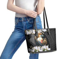 Philippines Eagle with Coat Of Arm Leather Tote Bag Simple Sampaguita Jasmine LT9 - Polynesian Pride