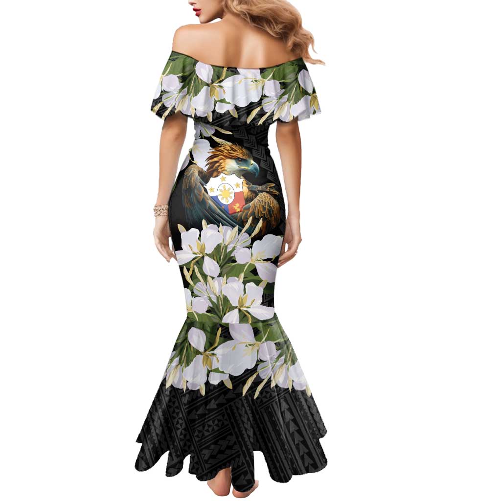 Philippines Eagle with Coat Of Arm Mermaid Dress Simple Sampaguita Jasmine LT9 - Polynesian Pride