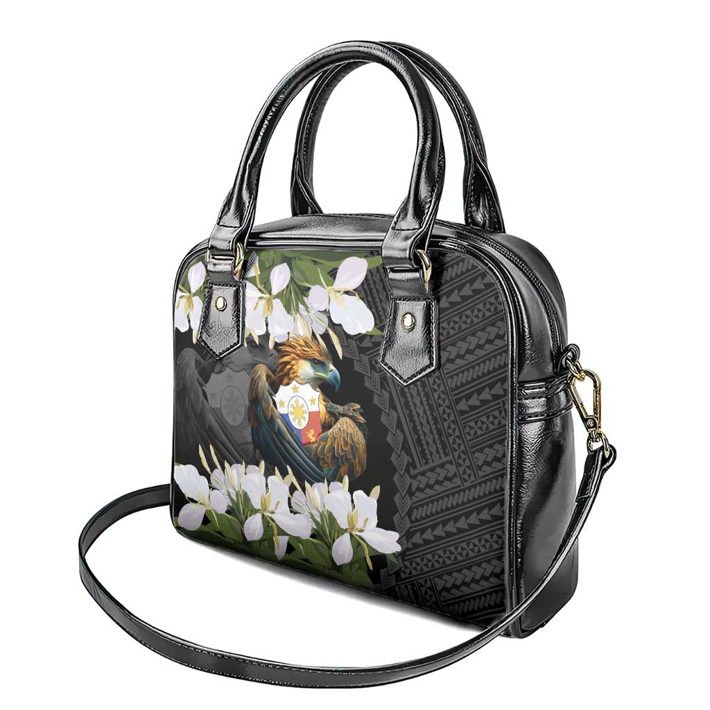 Philippines Eagle with Coat Of Arm Shoulder Handbag Simple Sampaguita Jasmine LT9 - Polynesian Pride