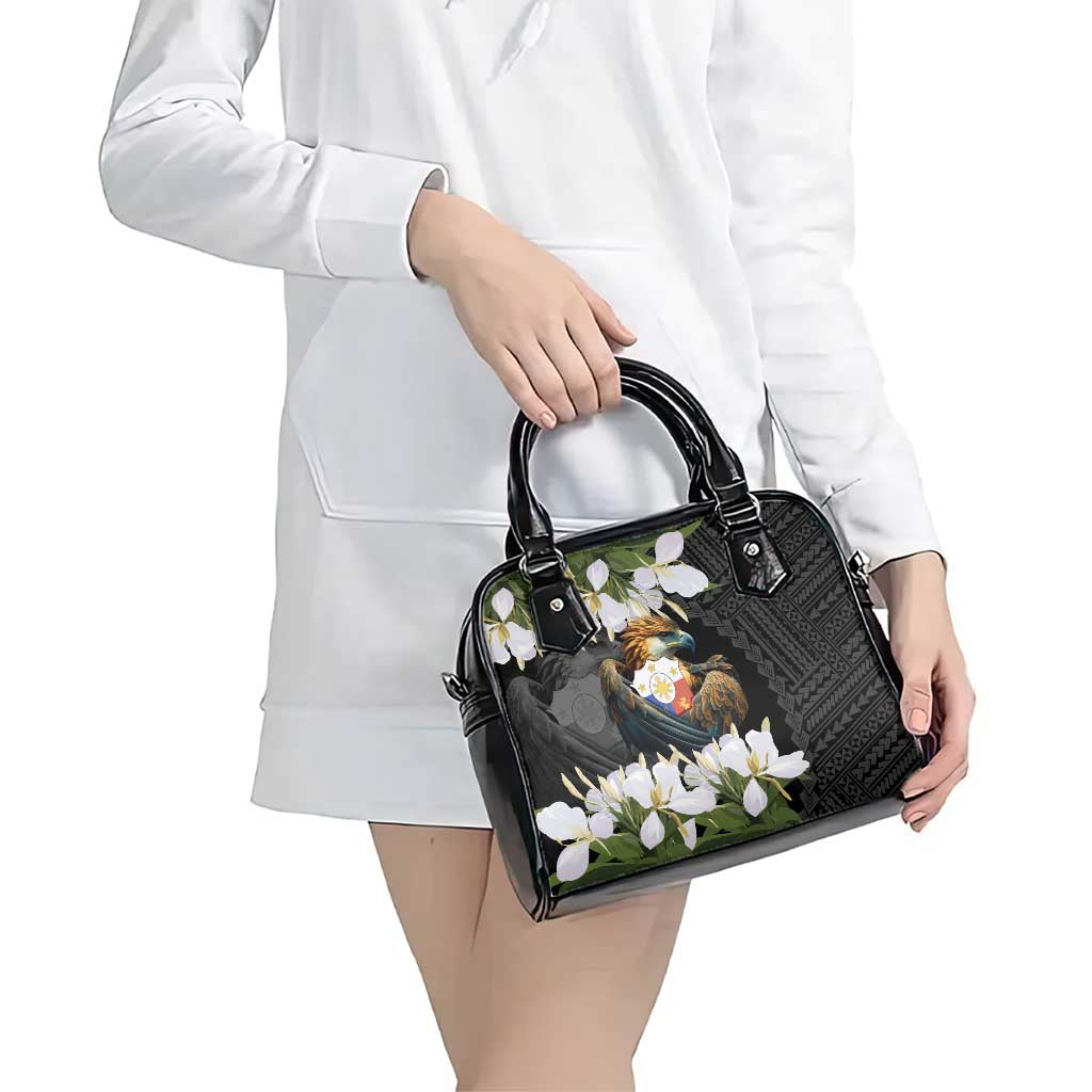 Philippines Eagle with Coat Of Arm Shoulder Handbag Simple Sampaguita Jasmine LT9 - Polynesian Pride